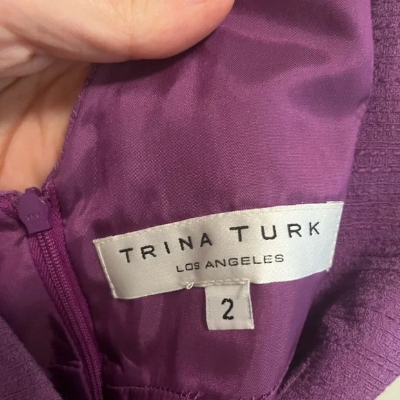Trina Turk Purple Ruched Sheath Cocktail Dress - Picture 3 of 4